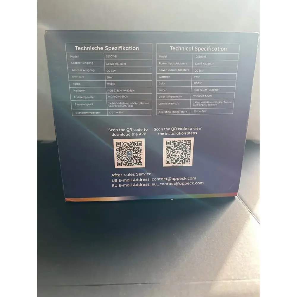 APPECK Smart RGBW Outdoor String Lights 100 ft 30 Bulbs Alexa Google IP65